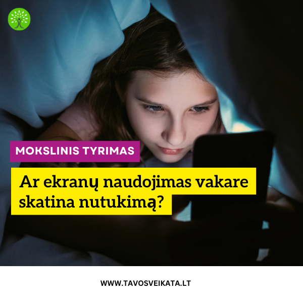 nutukimas ekranu naudojimas miego sutrikimai